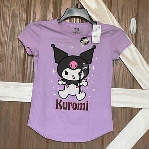 Sanrio Kuromi Lavender Kids Tee. Print on Front and Back. Size Kids Large